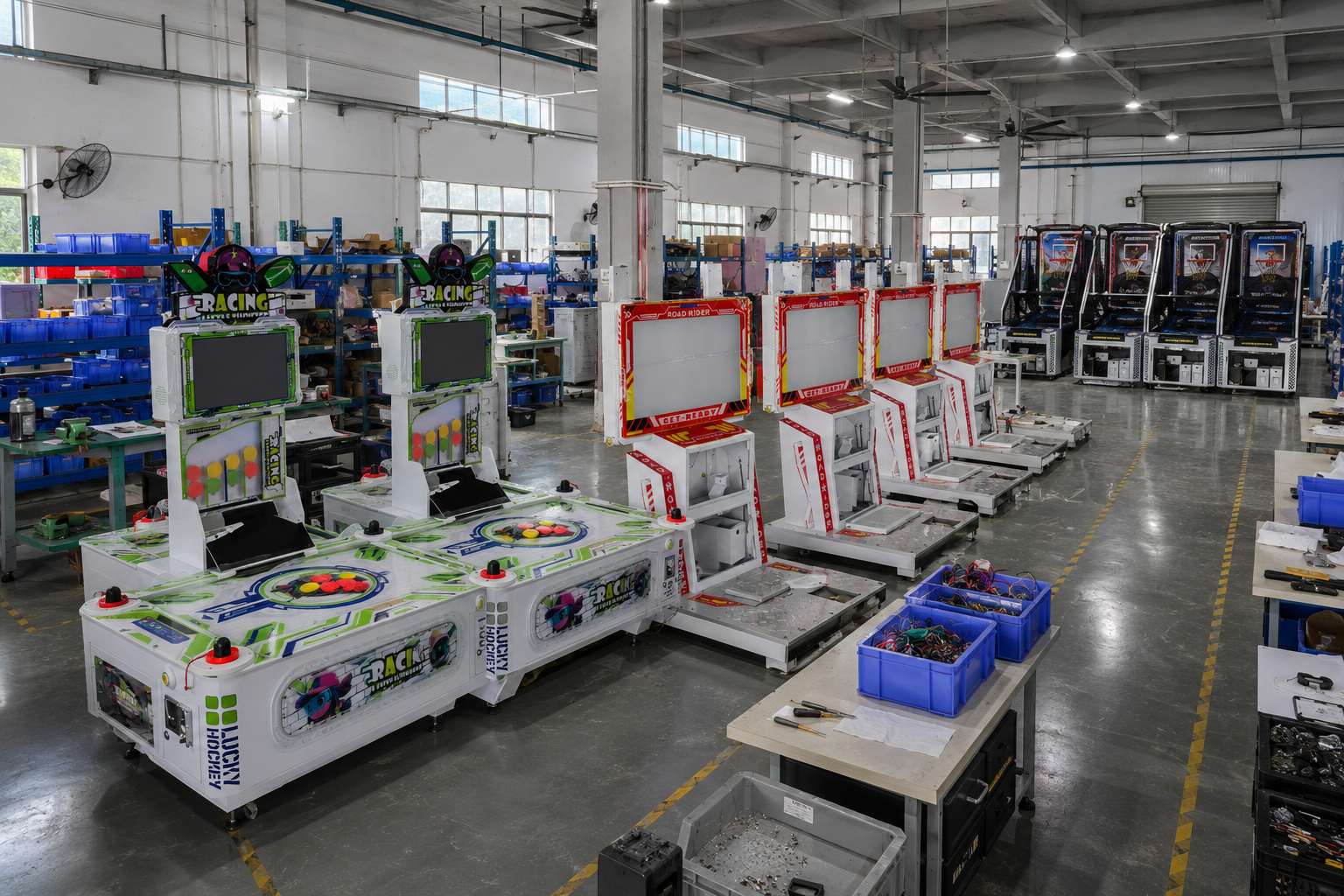 Arcade equipment display and testing area