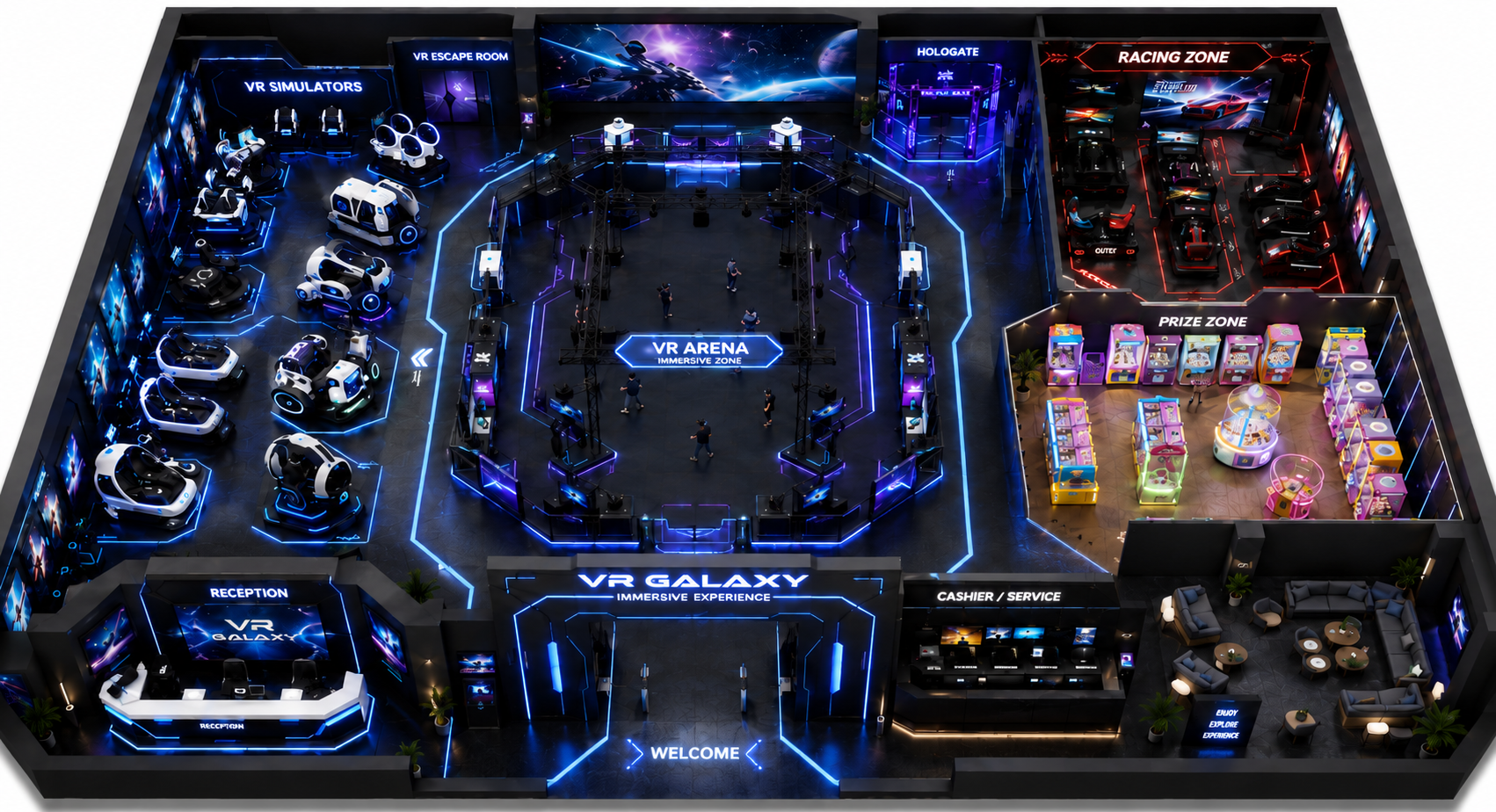 VR & Simulator Arcade Layout